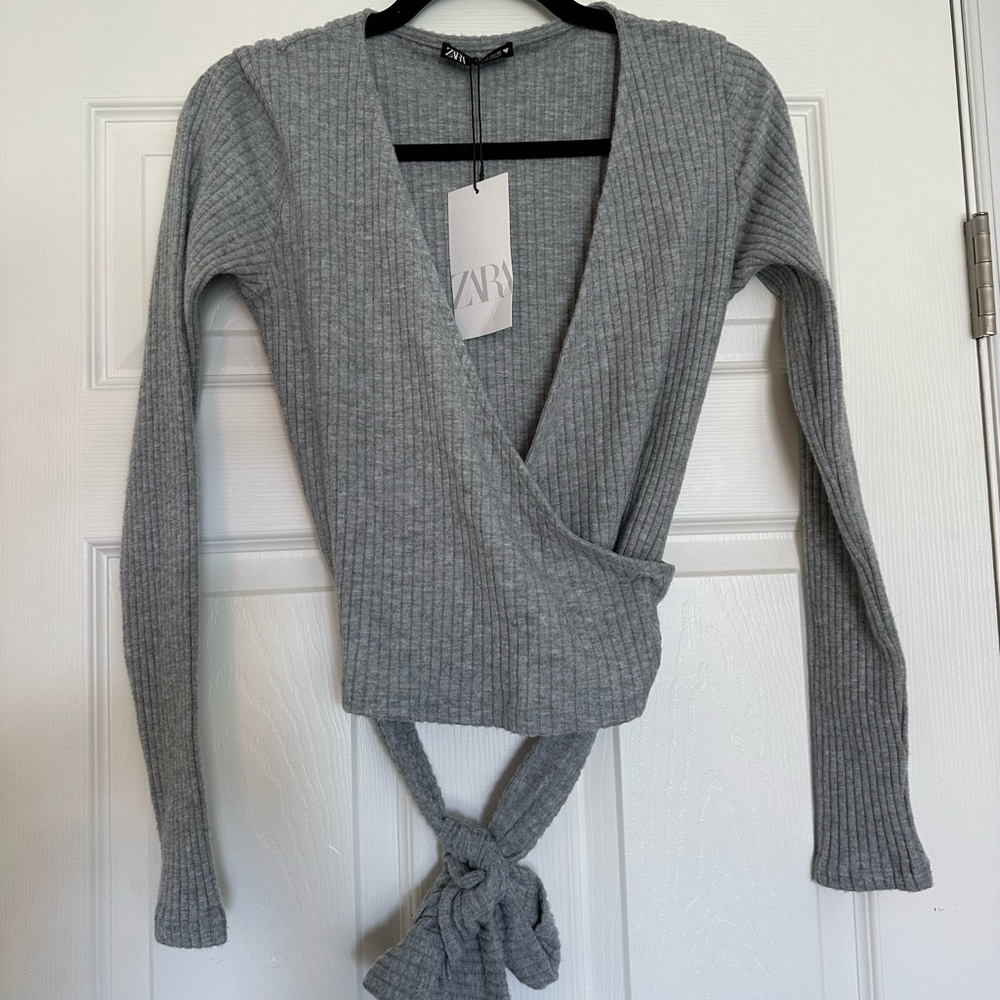 Zara Long Sleeve Wrap Top